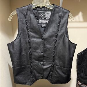 Black Leather Vest for Women